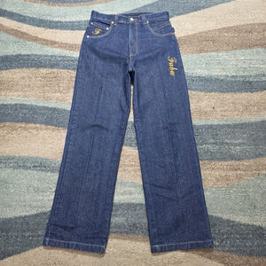 Vintage FUBU Women’s Embroidered Jeans Size 18 Dark Wash Y2K Denim